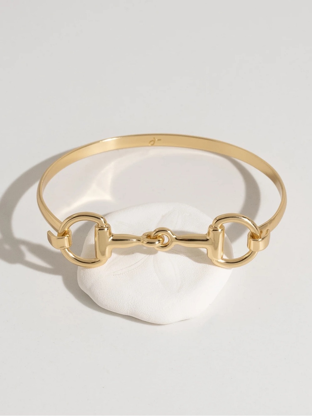 James Michelle Gold Horse Bit Bangle Bracelet NWOT